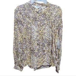 TIME AND TRU women's button up blouse  size Small Tan 4/6 W-094